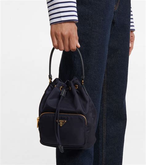 prada nylon bucket bag outfit|prada nylon tote bag sale.